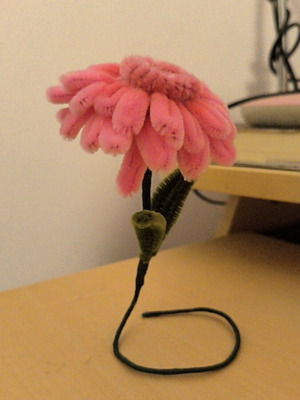 Handmade table decor pink gerbera flower