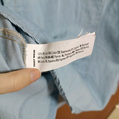 Denim blue shirt United Colors of Benetton like new with appliqué pearls