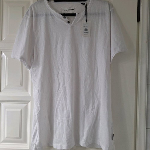 Funky Buddha ανδρικό t-shirt καινούργιο, άσπρο, μέγεθος Large