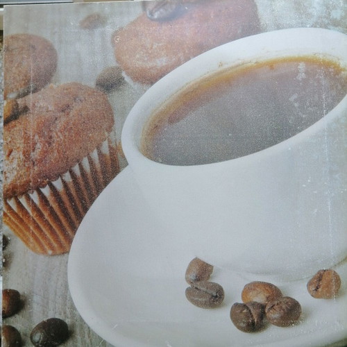 Canvas print coffee with cupcakes 40x40 like new