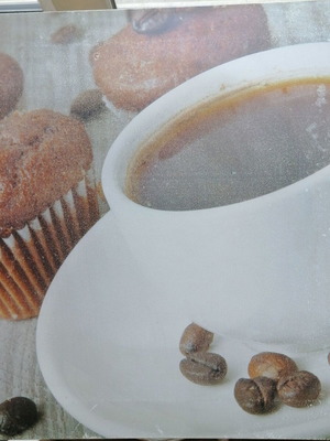 Canvas print coffee with cupcakes 40x40 like new