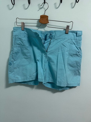 Women's casual shorts used, blue turquoise, with pockets