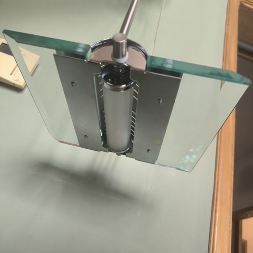 Prisma ceiling light new, aluminum and crystal
