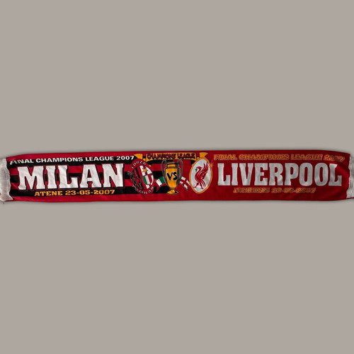 DOUBLE-SIDED SCARF Champions League Final 2007 MILAN LIVERPOOL 23/05/2007