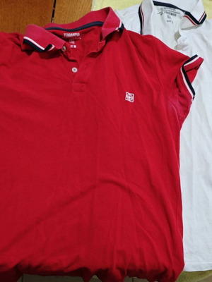 Terranova Men’s Polos lot of 2 red and white size medium used