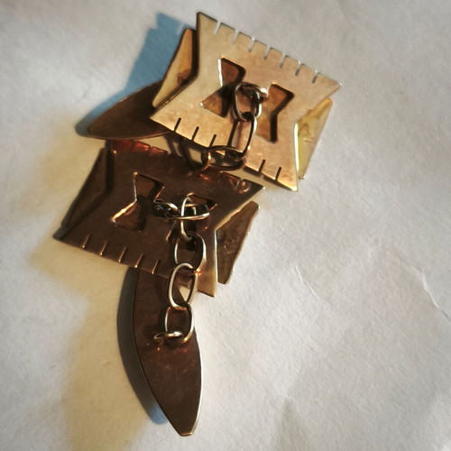 Gold cufflinks 14k 585 vintage handmade, 4 grams