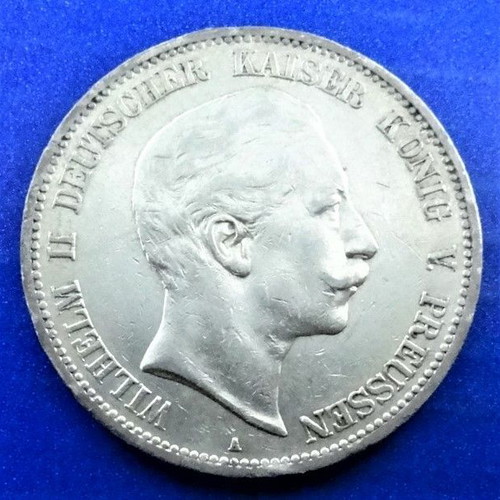 German States Prussia 5 mark 1908 coin used
