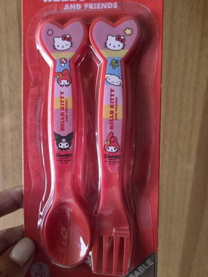 Hello Kitty spoon and fork set new