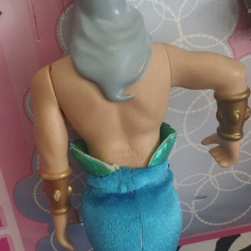 Disney collectible Triton Poseidon doll with fabric tail defect, Simba Toys