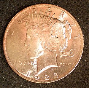 USA,  1 Pease Dollar 1923,σε BU-UNC
