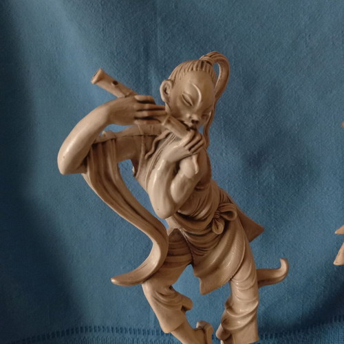 Asian figurines used, resin or plastic, set of 4
