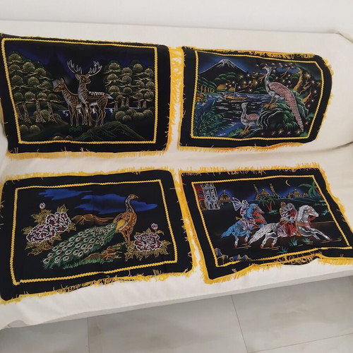 Decorative pillowcases vintage set of 4, 45x60cm, new