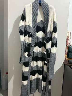 Rocco Barocco long cardigan like new, black and grey