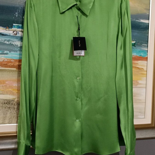 Massimo Dutti shirt new viscose green size 42