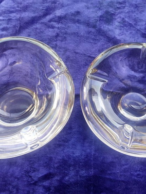 Kosta Boda crystal ashtrays by Sigurd Persson vintage pair like new