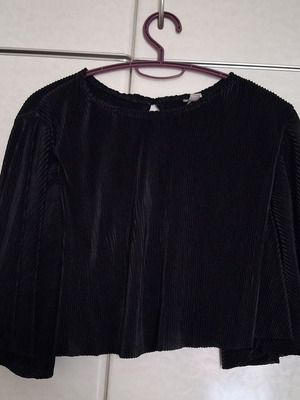 Women's Pleated Blouse new, black, size 44, 3/4 sleeves