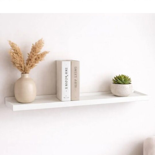 MDF Oak Wall Shelf White 48x10x4cm new