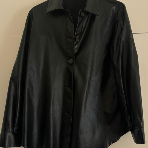 Shein leather shirt black like new