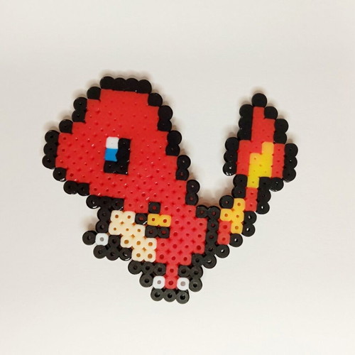 Charmander Pixel Art handmade 10x10cm Pokémon fuse beads