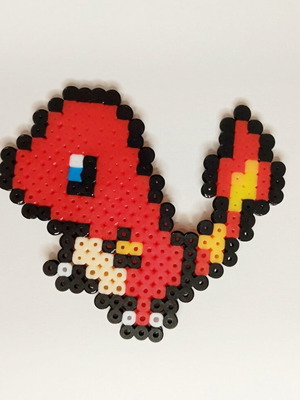 Charmander Pixel Art handmade 10x10cm Pokémon fuse beads