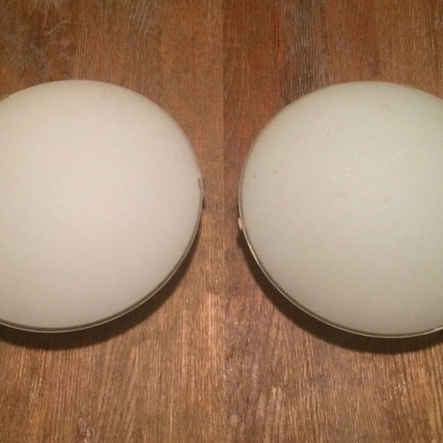 2 x CEILING LIGHTS/25cm - WHITE