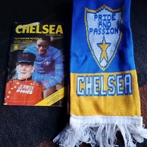 Chelsea lot used with scarf and 1985 match programme