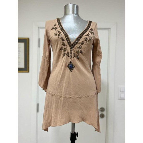 Karen Millen Boho Top used, silk with beading details, size UK 10 US6 EU38