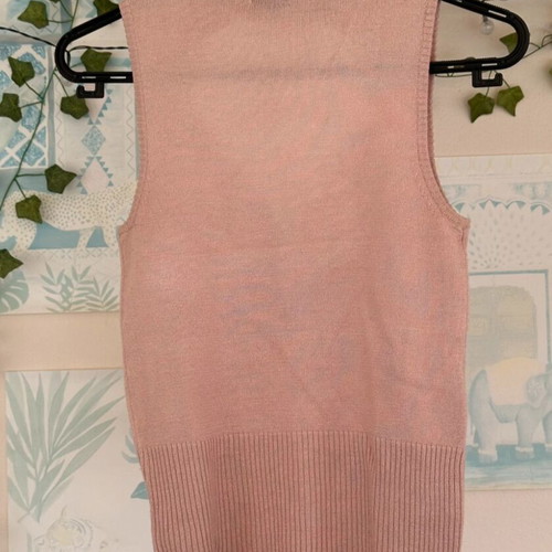 Mango sleeveless turtleneck top like new, size medium, powder pink