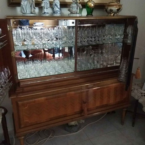 Vintage 1950 display cabinet used with mirrors and secret drawers