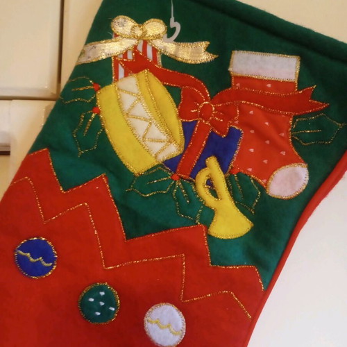 Christmas stocking new made of felt fabric