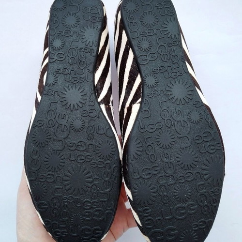 Ugg pony fur zebra print flats with shearling insoles size 36 new