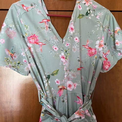 Forel maxi wrap dress like new, colorful green, sizes S-M