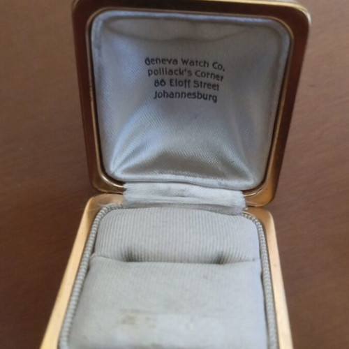Ring Box used with metal frame and historic Geneva Watch Co inscription