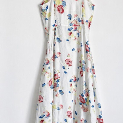 Ines de la Frassenge Midi Dress Uniqlo New, White Floral, Size 34/36