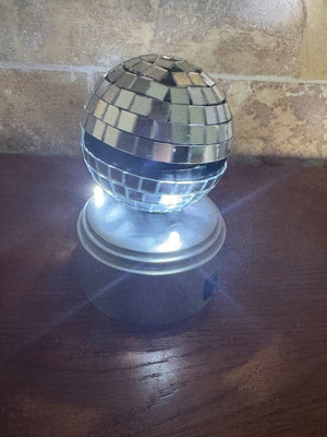 Mini disco ball with LED 0.5W base like new