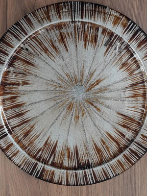 Glass Serving Platter 36 Centimeters New