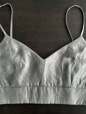 H&M Top with Spaghetti Straps new, silver, size XXL