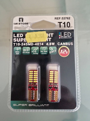 LED T10 Canbus Super Bright 24 SMD 4014 Set of 2 New 12V