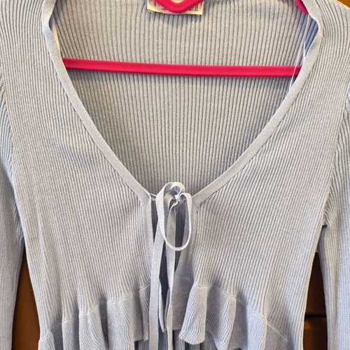 Stradivarius cardigan new, blue with glitter, size XS