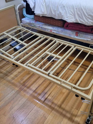 Hospital Bed electric like new with Linak motor and wooden details
