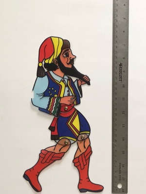 Karagiozis shadow theater figures Hatzivatis new, plastic 0.5mm