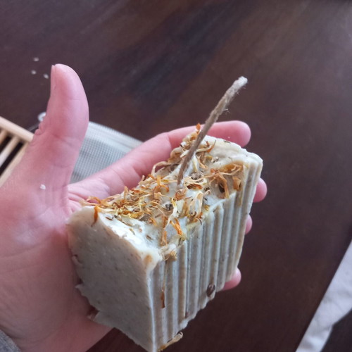 Handmade soap set 190g extra large with wooden soap dish and pouch