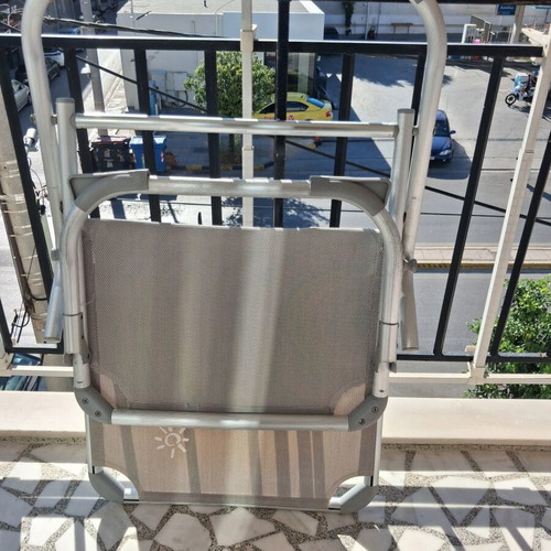 Beach chairs like new, set of 2, aluminum frame, textile seat