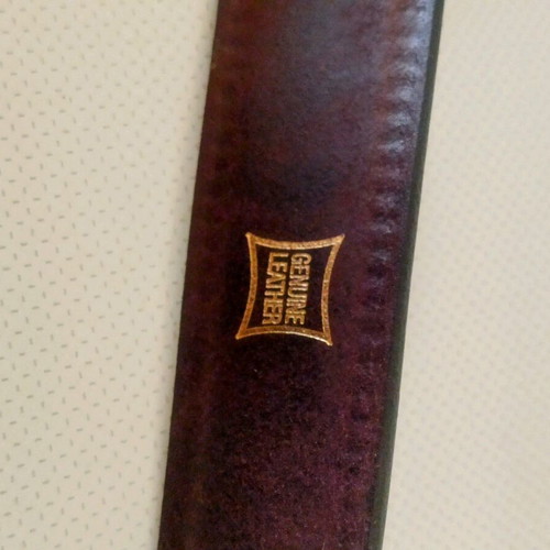 Leader leather belt like new, dark burgundy 115 cm