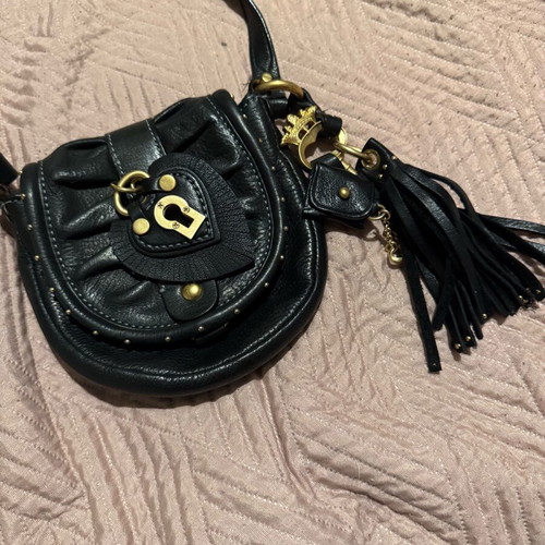 Juicy Couture bag cross body like new, black leather with charms
