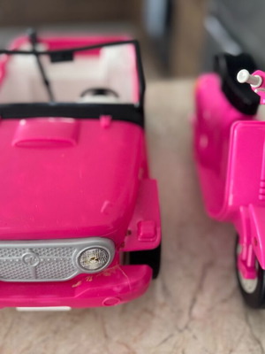 Barbie car and motorcycle like new