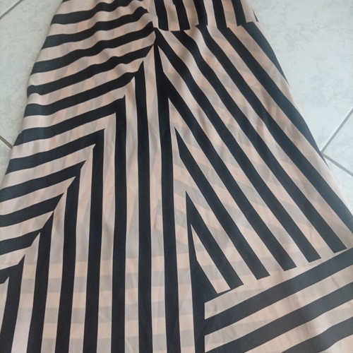 Mango satin skirt, black and beige, size S