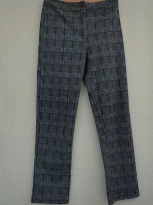 Checked women's pants like new, size L, black and gray