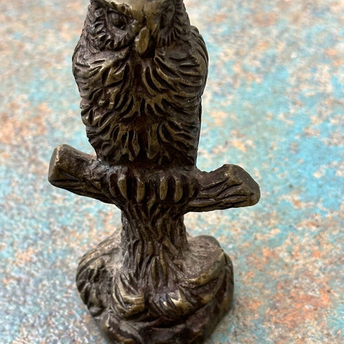 Vintage brass owl 8.3cm like new