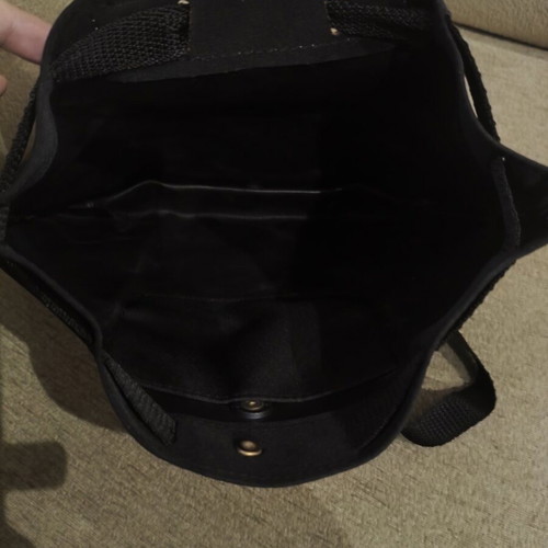 Foldable backpack like new, black with brown details